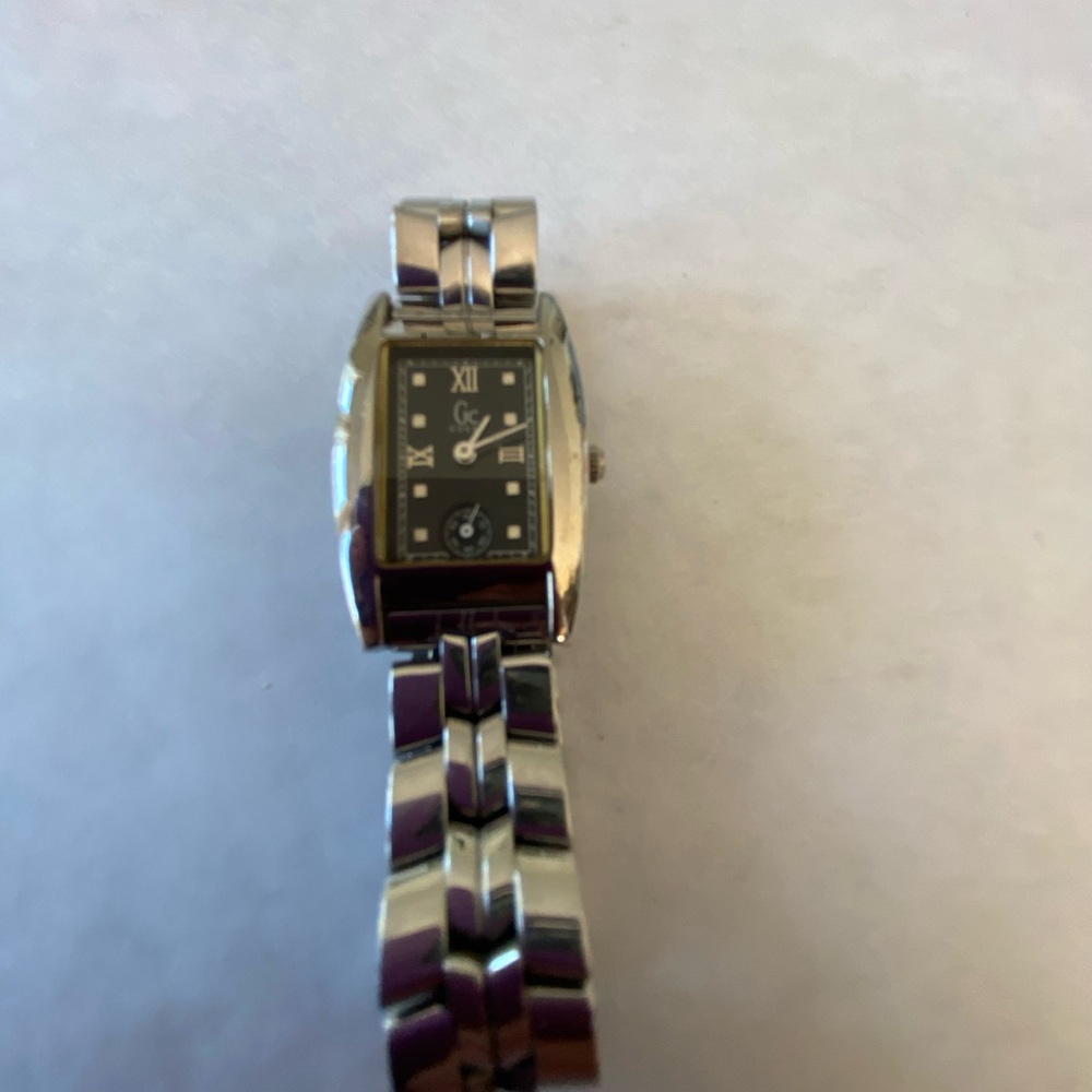 Guess Silver And Black Rectangular Watch - image 2
